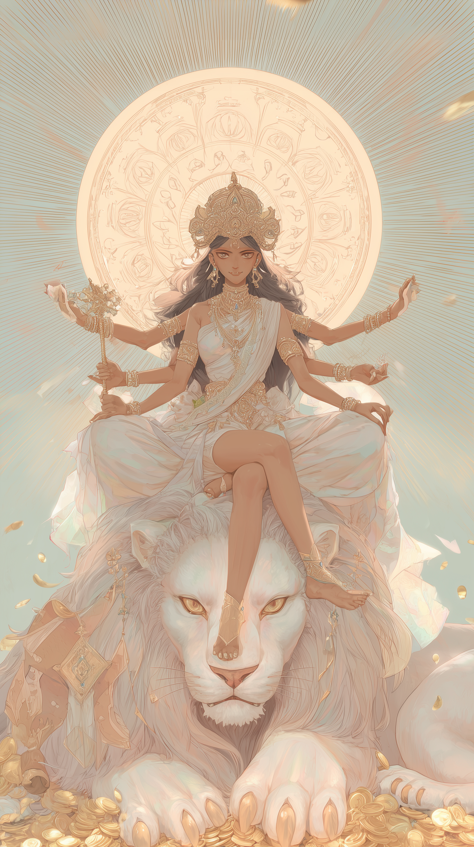 พระแม่ทุรคาทรงเสือเสริมการงาน