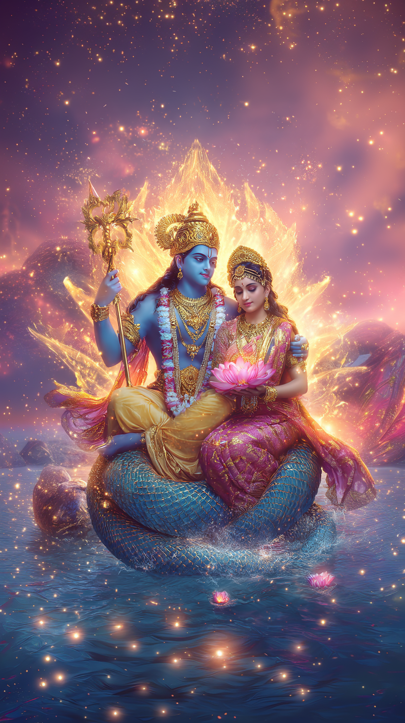 พระวิษณุและพระลักษมีเสริมรัก