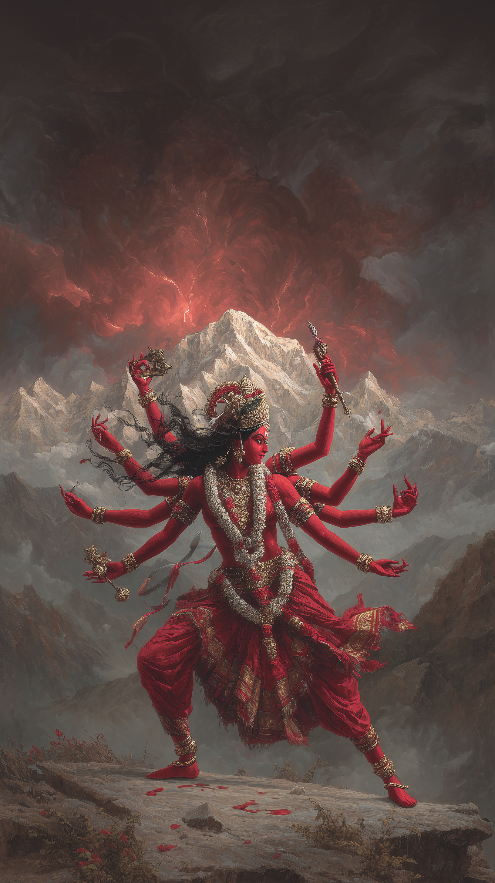 พระแม่กาลีสีแดงเพลิง